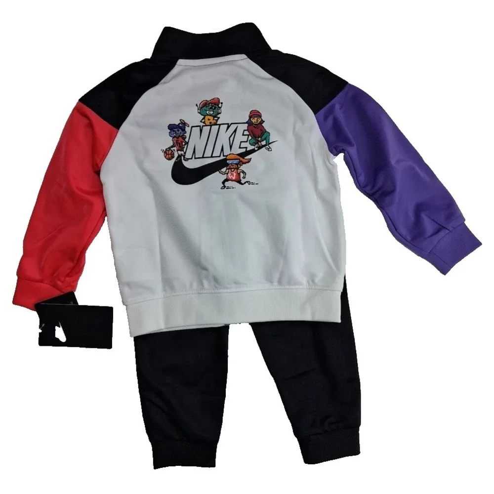 Nike 2pc Tracksuit Outfit Baby 24 Mos Colorblock Jacket Pants Set Unisex NWT